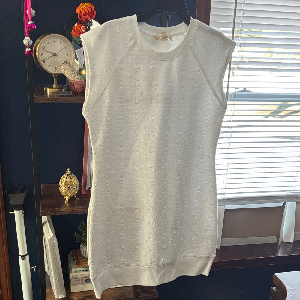 Michael Kors White Embossed Logo Dress